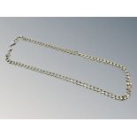 A silver curb link necklace, length 50cm CONDITION REPORT: 46.