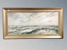 F Naughton : Rough sea, oil on board, dated 1967, in gilt frame,
