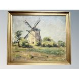 Danish School : Study of a windmill, oil on canvas,