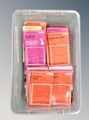 A crate of folded Ordnance Survey maps