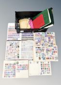 A crate of 20th century stamp albums, English and world stamps,