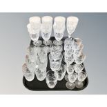 A tray of cut crystal, Edinburgh Crystal,