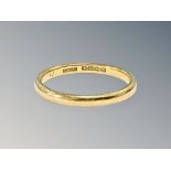A 22ct gold band ring, size P½ CONDITION REPORT: 3.