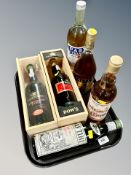 A tray of Lindisfarne Mead, Christmas port,