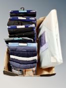 A box of five packs of M & S boxers, trunks and slips underwear,