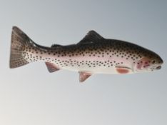 An unmounted Bob Berry carving of a rainbow trout, signed and dated, 14.5''.