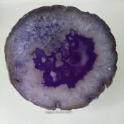 A purple agate slab from Brazil