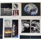 A collection of 1970's NASA prints of Apollo and 3D model space station