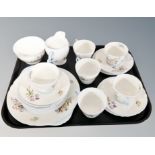 A tray of Shelley Wild Flowers tea china