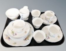 A tray of Shelley Wild Flowers tea china