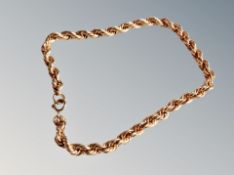A 9ct gold rope twist bracelet