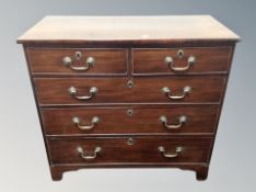 A 19th century mahogany straight front five drawer chest