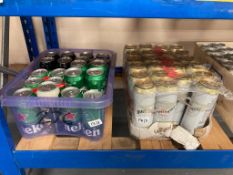 Seventy eight cans of Beer, Lager & Cider : San Miguel, Carlsberg, Heineken, K Cider, Hobogoblin,