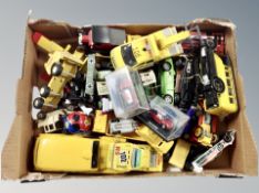 A group of play-worn die cast and other cars