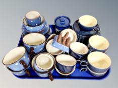 A tray of Denby ramekins, terracotta studio ware,