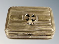 An early 20th century French brass foot warmer by Girodon and Co