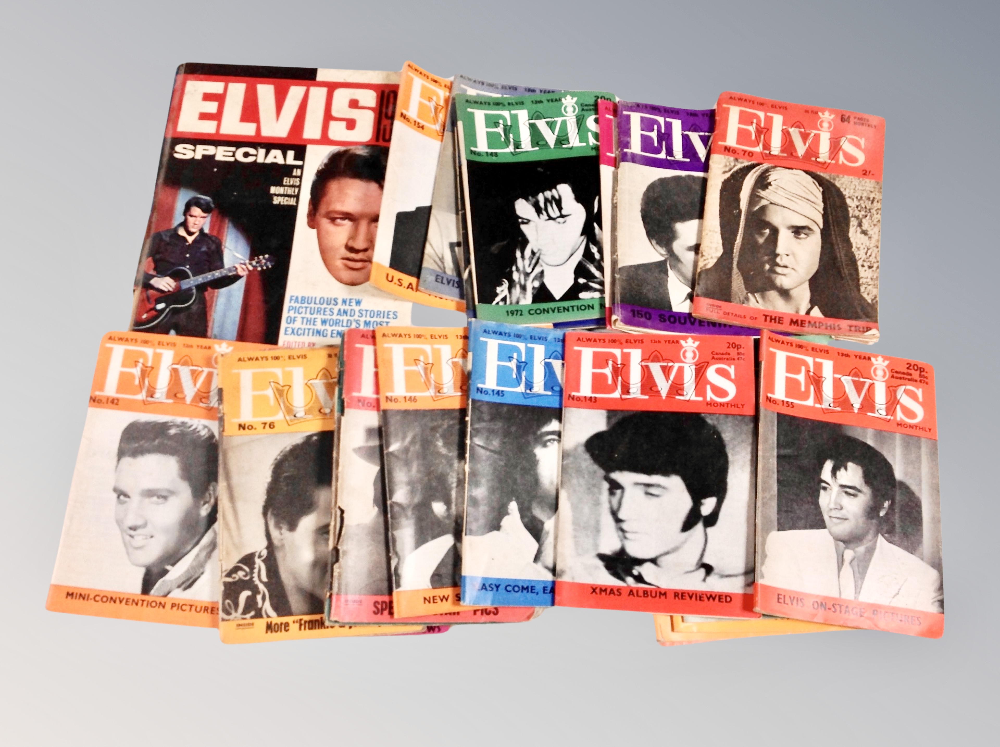 A collection of mid 20th century Elvis Presley monthly booklets and 1966 Special book