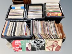 A pallet of vinyl records, compilations, easy listening,