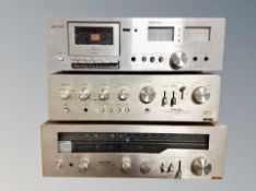 A Rotel Stereo cassette tape deck RD-300M, Rotel intergrated stereo amplifier RA-442,