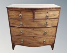 A Regency mahogany bowfront five drawer chest