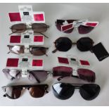 Eight pairs of F&F and Jeepers sunglasses,