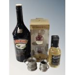 A bottle of Baileys Original Irish Cream, 1L, further Thorntons Cognac gift box,