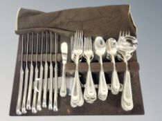 A silver plated cutlery service