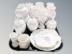 Seventeen pieces of Aynsley sweet heart porcelain