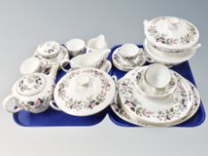 A thirty two piece Hathaway rose tea china service