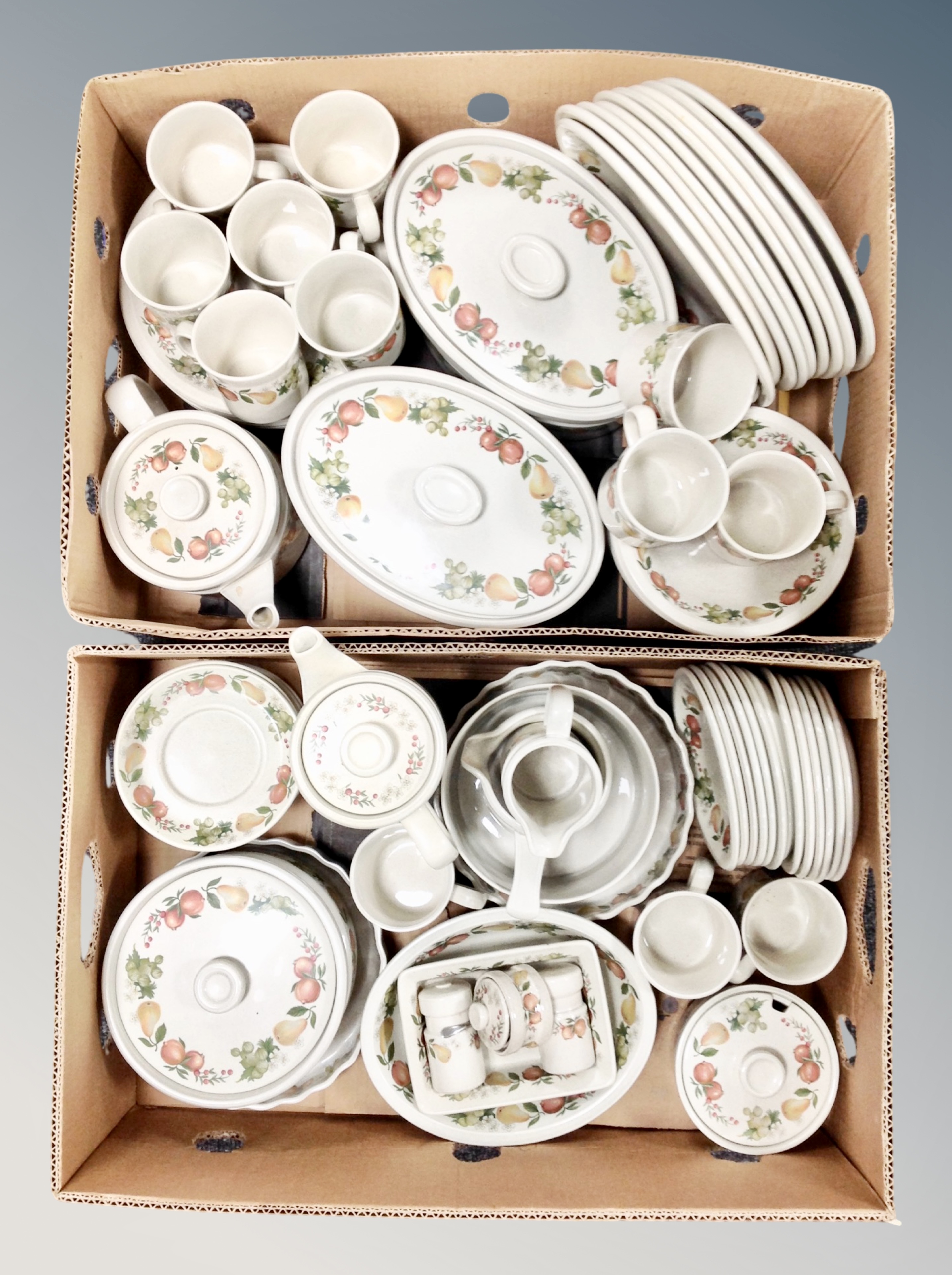 Two boxes of Wedgwood Quince oven to table ware