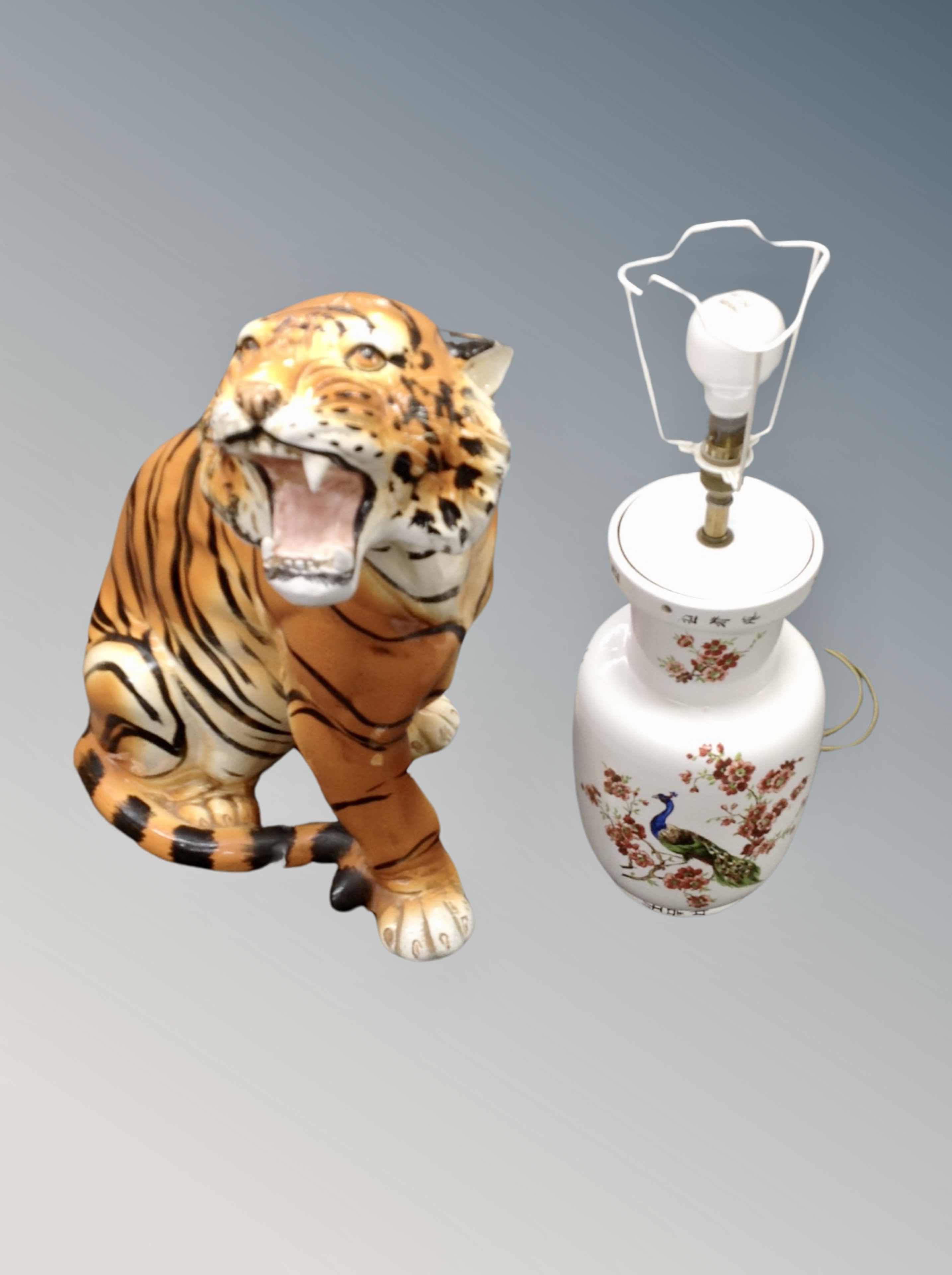 A ceramic figure of a tiger,