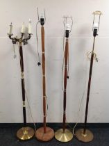 Four floor lamps with continental wiring