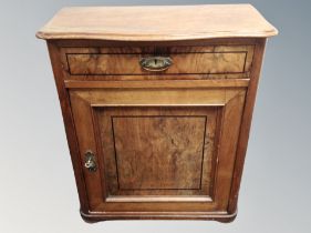 A 19th century burr walnut side cabinet,