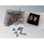 A collection of jewellery including Butler and Wilson teddy bear brooches,