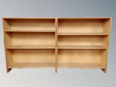 A pair of oak bookcases,