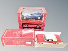 Three Mira die cast cars 1955 Buick,