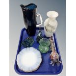 A group of art glass included Bagley, Mdina, vintage American depression glass,