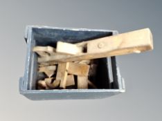 A crate of wood working planes