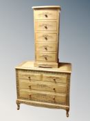 A contemporary carved chest of four drawers, width 91 cm,