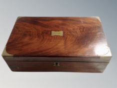 A Victorian mahogany brass bound writing slope