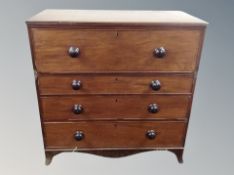 A 19th century mahogany secretaire chest,