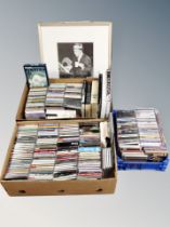A box of cds, pictures and volumes all relating to Frank Sinatra,