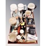 A colleciton of Breweriana including Guinness branded mugs and glasses, pair of pine cufflinks,