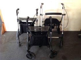 Three mobility walking aids