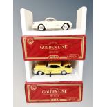 Two Mira die cast boxed vehicles - Chevrolet and New York taxi