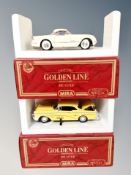 Two Mira die cast boxed vehicles - Chevrolet and New York taxi