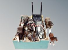 A box of china shire horses