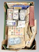 A large box of mixed stamps