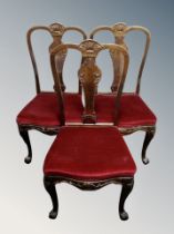A set of six Queen Anne style dining chairs
