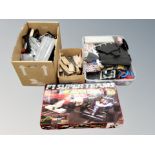 A Scalextric F1 Superteams set and two further boxes containing track,